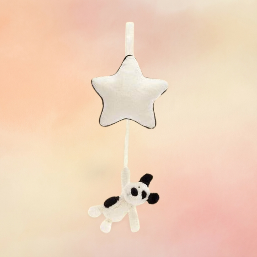 Bashful Black & Cream Puppy Musical Pull | Bashful Collection